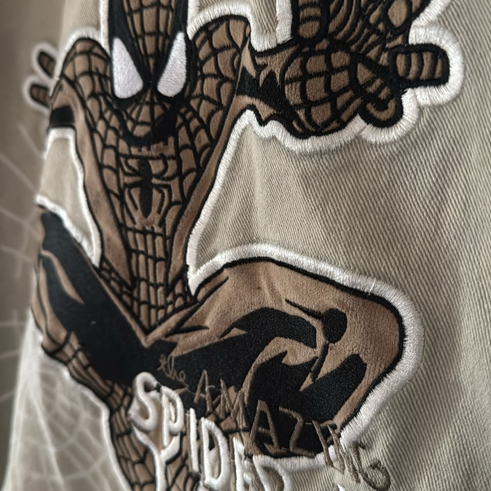 Vintage 2003 Spider-Man Denim Jacket / Large / Beige - Picture 6 of 15